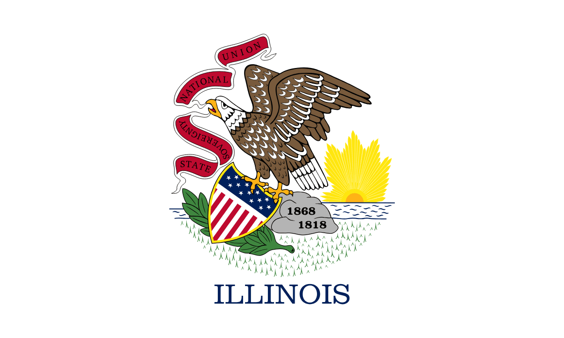 Illinois bandera estatal — tarifas de seguro de auto 2026