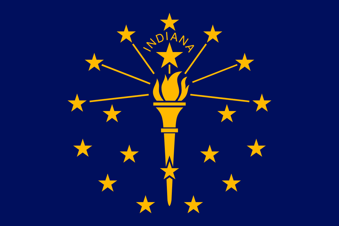 Indiana bandera estatal — tarifas de seguro de auto 2026