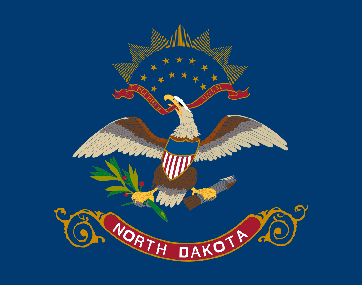 North Dakota bandera estatal — tarifas de seguro de auto 2026