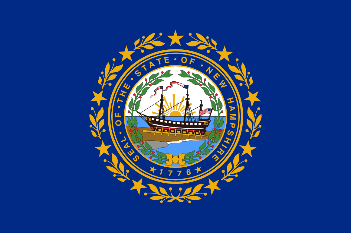 New Hampshire bandera estatal — tarifas de seguro de auto 2026