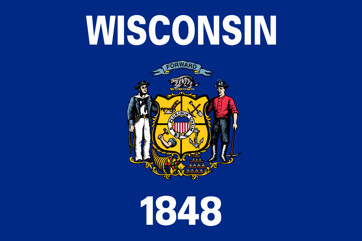 Wisconsin bandera estatal — tarifas de seguro de auto 2026