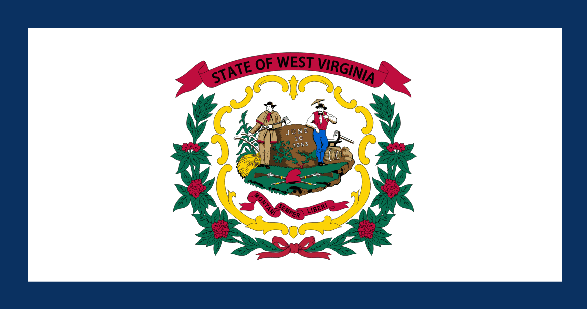 West Virginia bandera estatal — tarifas de seguro de auto 2026