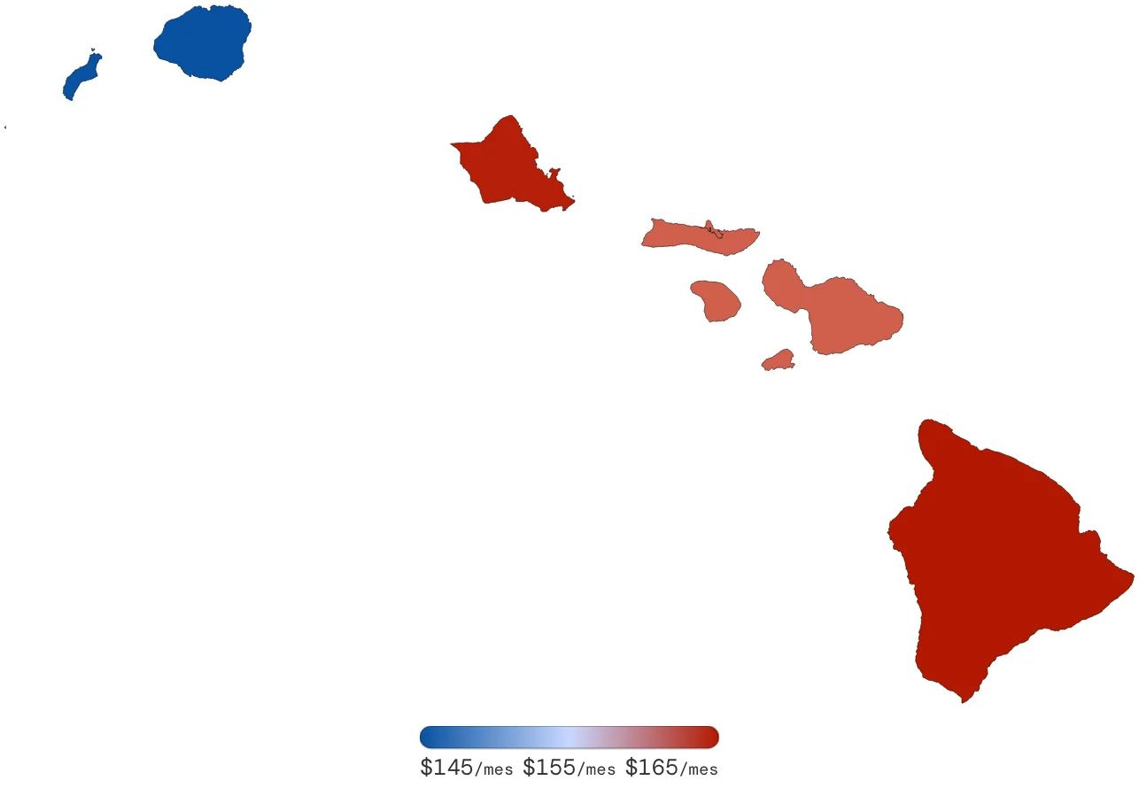 Tarifas de Seguro de Auto en Hawaii por Condado – junio de 2026
