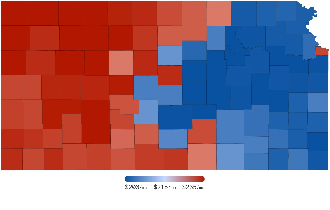 Kansas Car Insurance Rates by County June 2026