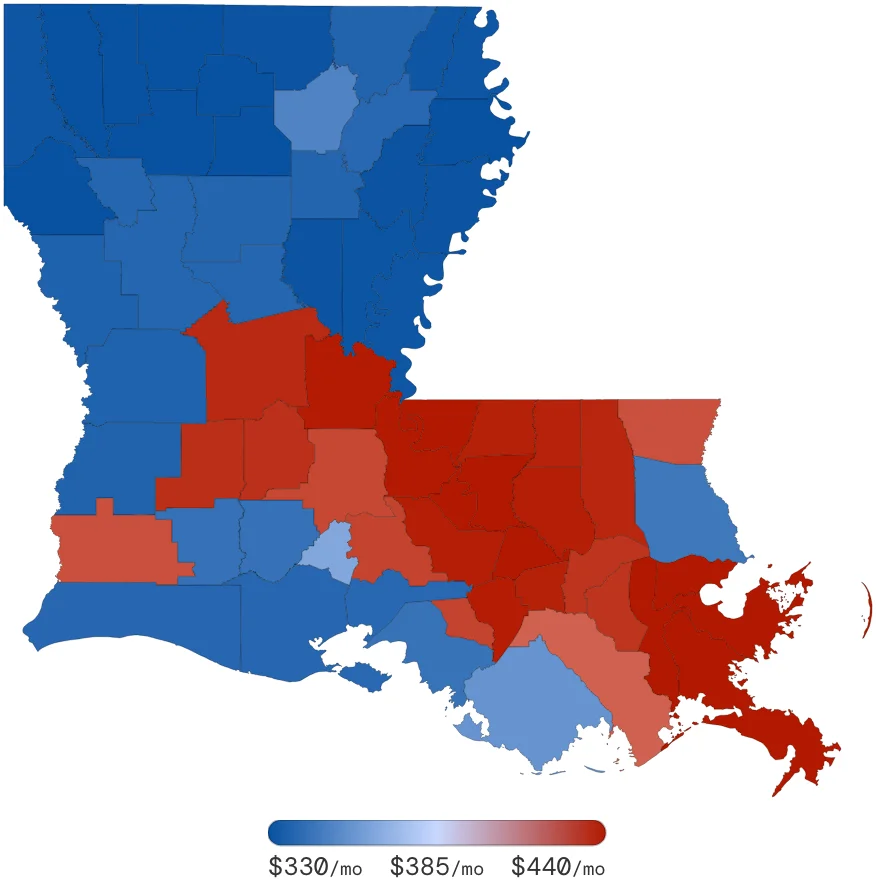 Louisiana Car Insurance Rates by Parish June 2026