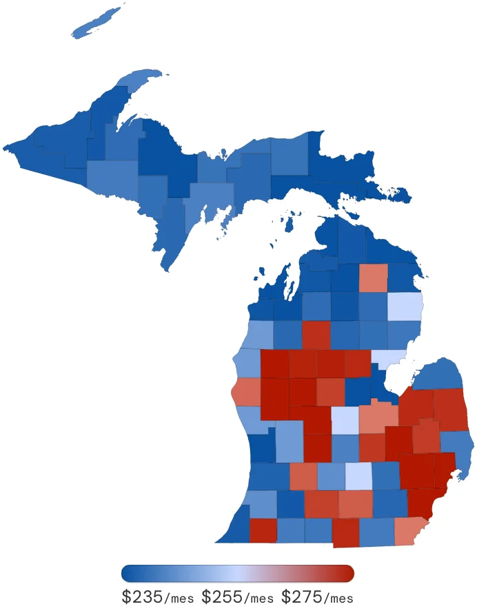 Tarifas de Seguro de Auto en Michigan por Condado – junio de 2026