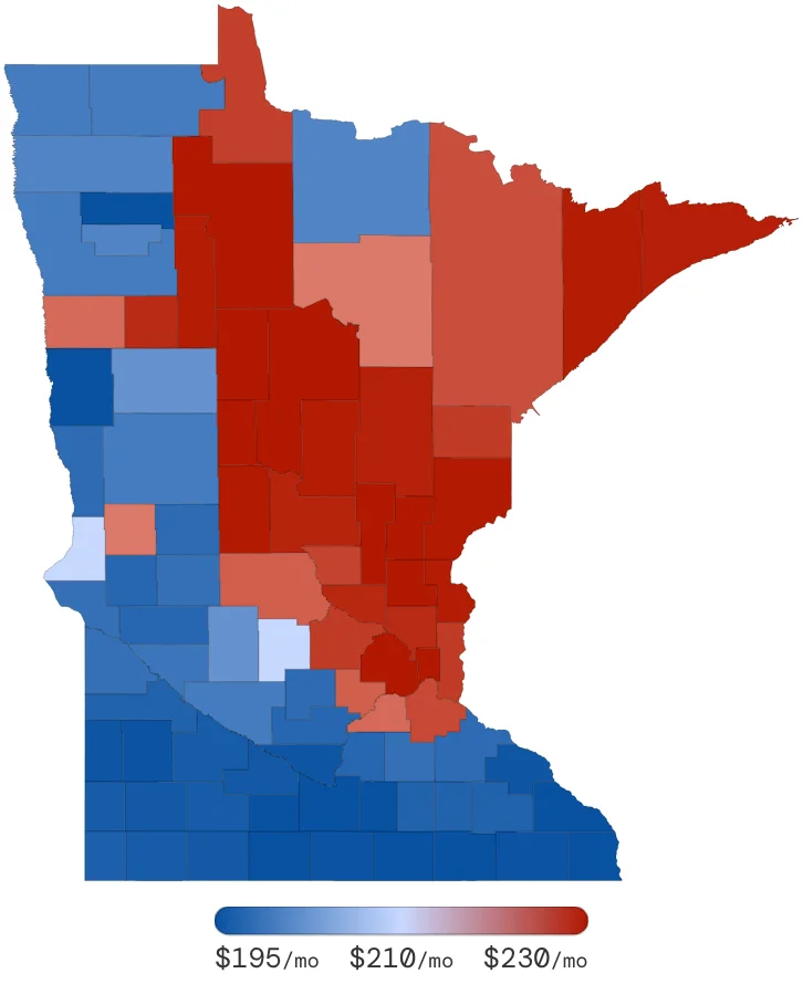 Minnesota Car Insurance Rates by County June 2026