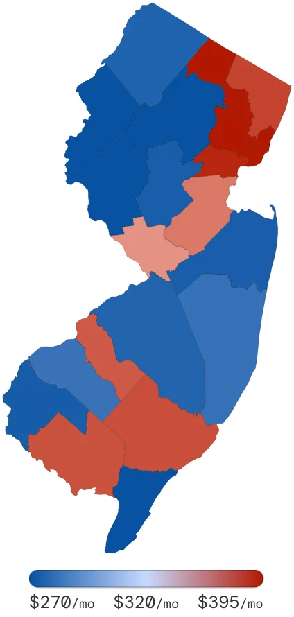 New Jersey Car Insurance Rates by County July 2026