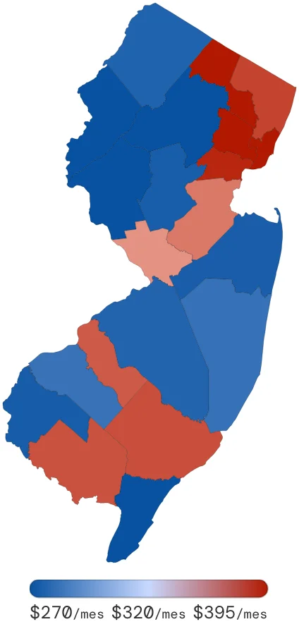 Tarifas de Seguro de Auto en Nueva Jersey por Condado – junio de 2026