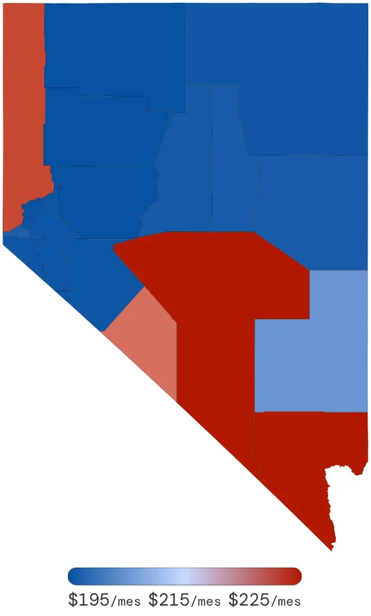 Tarifas de Seguro de Auto en Nevada por Condado – junio de 2026