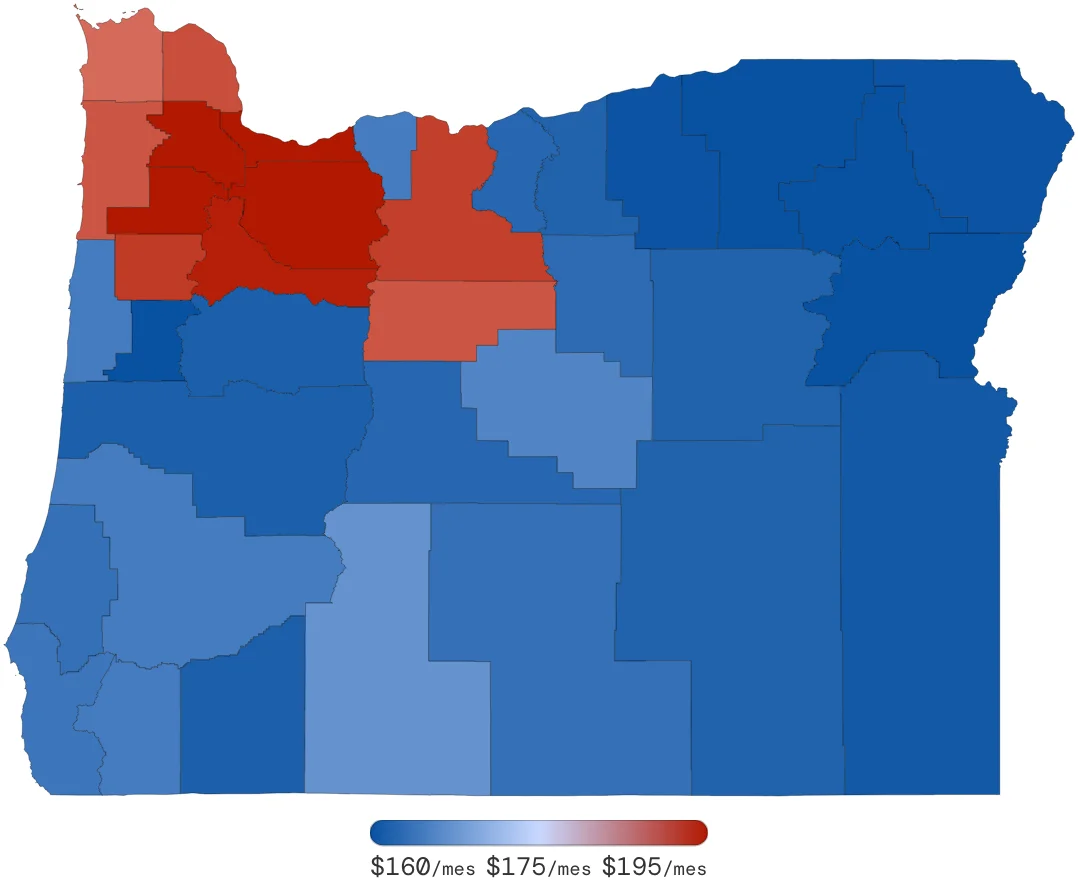 Tarifas de Seguro de Auto en Oregon por Condado – junio de 2026